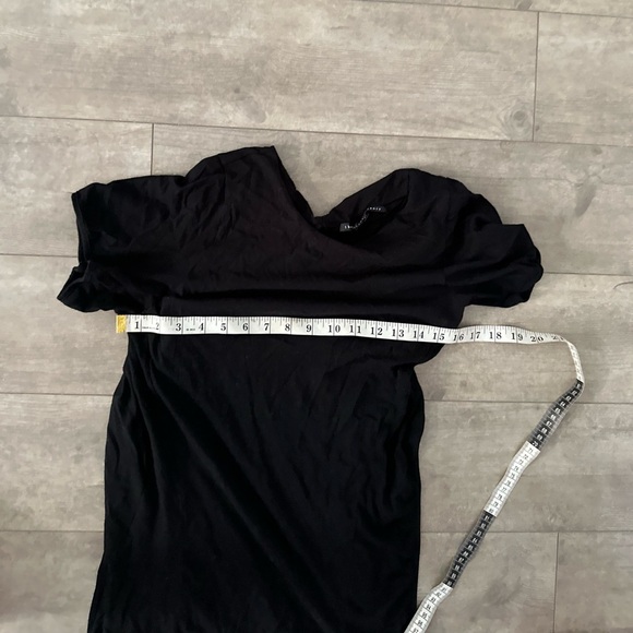 Theyskens’ Theory Black Layered Short Sleeve Tunic Tee Womens Small 100% Cotton - Picture 7 of 9